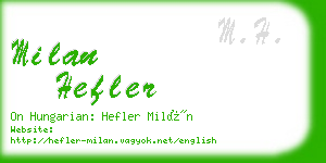 milan hefler business card